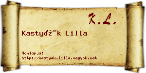 Kastyák Lilla névjegykártya